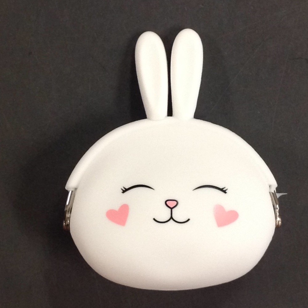 White Bunny Rabbit Silicone Coin Purse